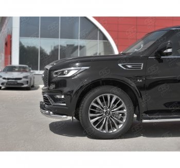 26 999 р. Защита переднего бампера (2 трубы Ø63 и 42 мм, нержавейка) SLITKOFF  INFINITI QX80  Z62 (2018-2024) 2-ой рестайлинг  с доставкой в г. Набережные‑Челны. Увеличить фотографию 2