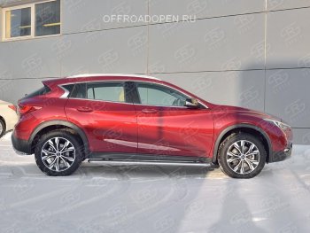 38 999 р. Порожки для ног (труба Ø42) SLITKOFF  INFINITI QX30  H15E (2016-2020) (Вариант 3 (лист нерж, проф. нерж))  с доставкой в г. Набережные‑Челны. Увеличить фотографию 4