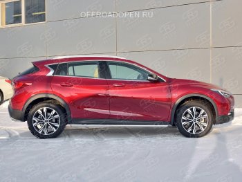 20 849 р. Защита порогов (Ø63 мм) SLITKOFF  INFINITI QX30  H15E (2016-2020) (Вариант 2 (пластиковые заглушки))  с доставкой в г. Набережные‑Челны. Увеличить фотографию 3