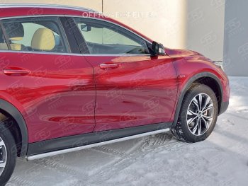 Защита порогов (Ø63 мм) SLITKOFF INFINITI (Инфинити) QX30 (КуХ30)  H15E (2016-2020) H15E