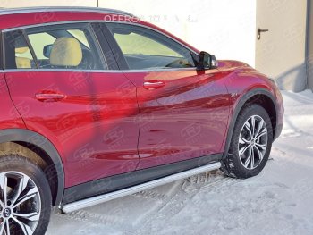 21 999 р. Защита порогов (Ø63 мм) SLITKOFF  INFINITI QX30  H15E (2016-2020) (Вариант 3 (круглые торцы под 90°))  с доставкой в г. Набережные‑Челны. Увеличить фотографию 2