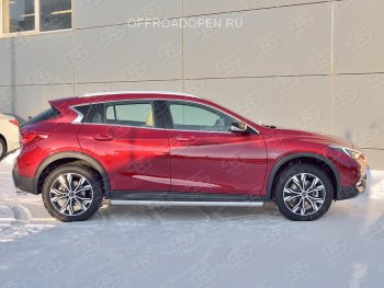 21 999 р. Защита порогов (Ø63 мм) SLITKOFF  INFINITI QX30  H15E (2016-2020) (Вариант 3 (круглые торцы под 90°))  с доставкой в г. Набережные‑Челны. Увеличить фотографию 4