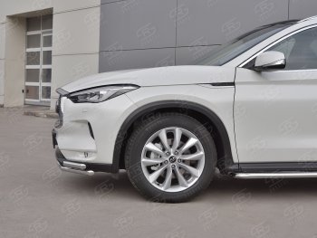 20 949 р. Защита переднего бампера (2 трубы Ø42 мм, нержавейка) SLITKOFF INFINITI Qx50 J55 (2017-2022)  с доставкой в г. Набережные‑Челны. Увеличить фотографию 4