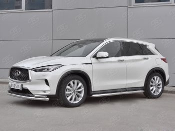 23 999 р. Защита переднего бампера (2 трубы Ø63 и 42 мм, нержавейка) SLITKOFF  INFINITI Qx50  J55 (2017-2022)  с доставкой в г. Набережные‑Челны. Увеличить фотографию 3