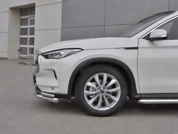 23 999 р. Защита переднего бампера (2 трубы Ø63 и 42 мм, нержавейка) SLITKOFF  INFINITI Qx50  J55 (2017-2022)  с доставкой в г. Набережные‑Челны. Увеличить фотографию 4