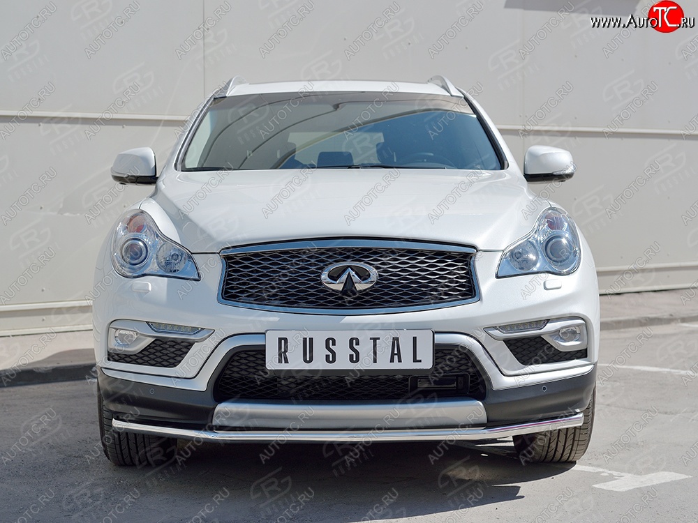 15 999 р. Защита переднего бампера (Ø42 мм, нержавейка) SLITKOFF  INFINITI Qx50  J50 (2013-2016) дорестайлинг  с доставкой в г. Набережные‑Челны