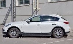 Защита порогов из круглой трубы диаметром 63 мм SLITKOFF INFINITI (Инфинити) Qx50 (КуХ50)  J50 (2013-2016) J50 дорестайлинг