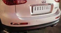 15 799 р. Защита заднего бампера (Ø42 мм уголки, нержавейка) SLITKOFF INFINITI Qx50 J50 дорестайлинг (2013-2016)  с доставкой в г. Набережные‑Челны. Увеличить фотографию 3