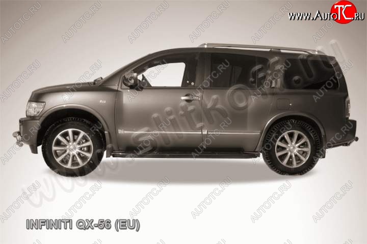 13 399 р. Защита штатного порога d42 Slitkoff  INFINITI QX56  JA60 (2004-2010) дорестайлинг, рестайлинг (Цвет: серебристый)  с доставкой в г. Набережные‑Челны