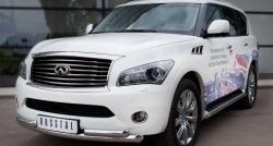 18 699 р. Защита переднего бампера (2 трубыØ76 и 63 мм, нержавейка) SLITKOFF  INFINITI QX56  Z62 (2010-2013)  с доставкой в г. Набережные‑Челны. Увеличить фотографию 4