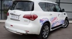 22 599 р. Защита заднего бампера (Ø76 мм, нержавейка) SLITKOFF INFINITI QX56 Z62 (2010-2013)  с доставкой в г. Набережные‑Челны. Увеличить фотографию 4