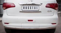 Защита заднего бампера (Ø75x42 мм, нержавейка) Russtal INFINITI QX56 Z62 (2010-2013)