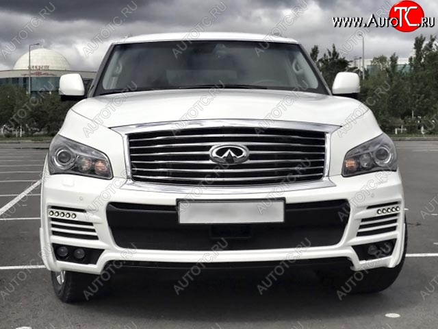 42 299 р. Передний бампер MzSpeed INFINITI QX56 Z62 (2010-2013) (Неокрашенный)  с доставкой в г. Набережные‑Челны