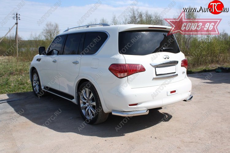 12 716 р. Защита заднего бампера Souz-96 (d60) INFINITI QX56 Z62 (2010-2013)  с доставкой в г. Набережные‑Челны