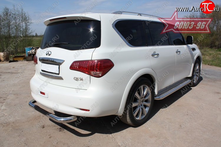 18 359 р. Защита заднего бампера с проступью Souz-96 (d76) INFINITI QX56 Z62 (2010-2013)  с доставкой в г. Набережные‑Челны