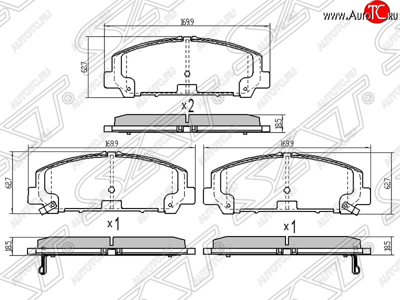 1 669 р. Колодки тормозные SAT (передние)  INFINITI QX56  Z62 - QX80  Z62  с доставкой в г. Набережные‑Челны