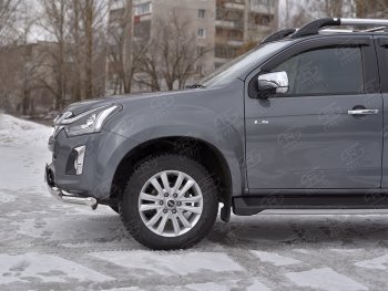 24 849 р. Защита переднего бампера (Ø 63 мм с клыками, нержавейка) SLITKOFF  Isuzu D-Max  RT85,TFR DoubleCab (2015-2021) рестайлинг  с доставкой в г. Набережные‑Челны. Увеличить фотографию 3