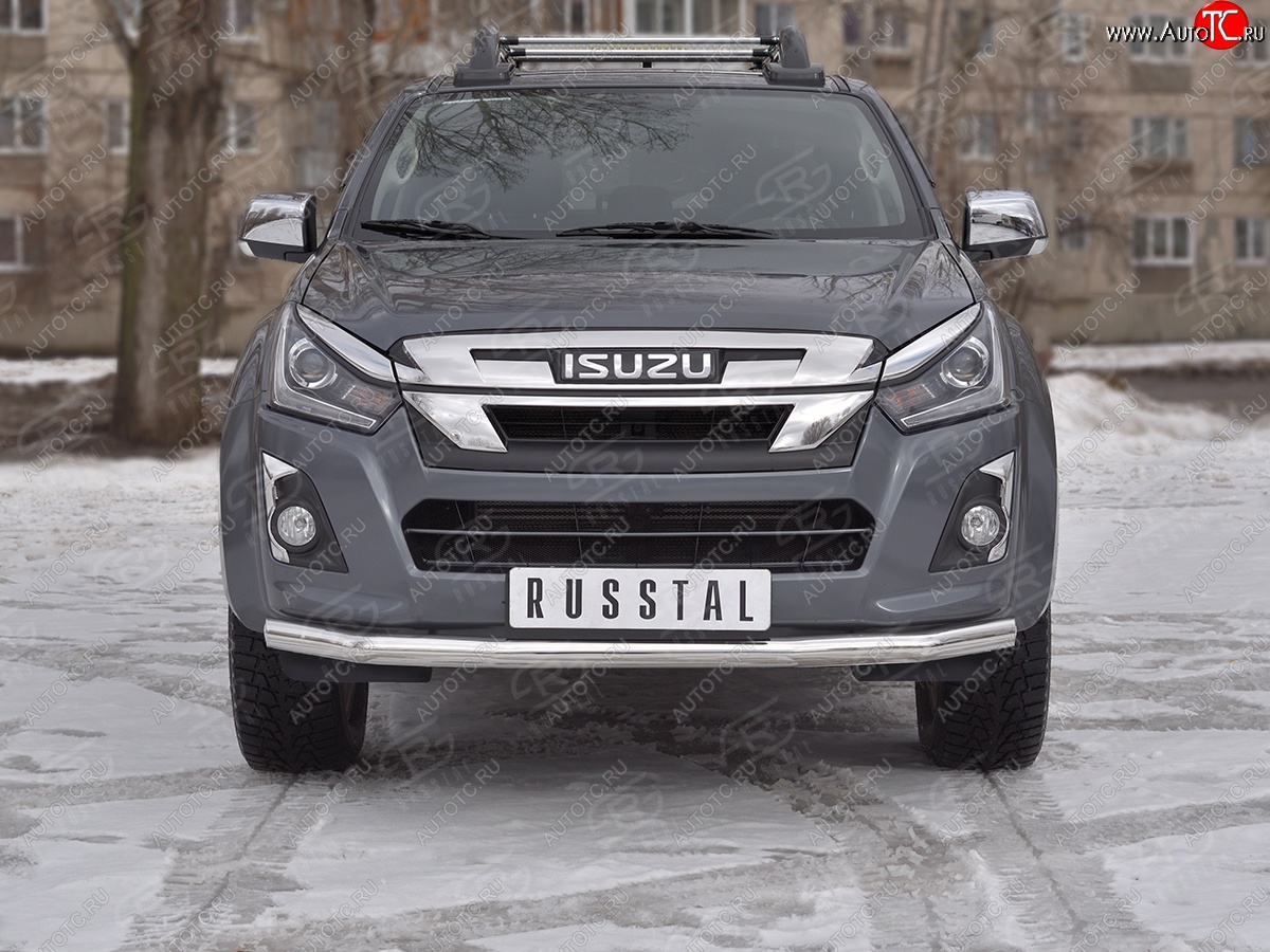 15 899 р. Защита переднего бампера (Ø 63 мм, нержавейка) SLITKOFF  Isuzu D-Max  RT85,TFR DoubleCab (2015-2021) рестайлинг  с доставкой в г. Набережные‑Челны