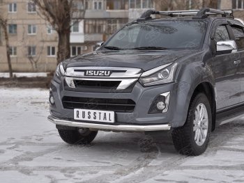 15 899 р. Защита переднего бампера (Ø 63 мм, нержавейка) SLITKOFF  Isuzu D-Max  RT85,TFR DoubleCab (2015-2021) рестайлинг  с доставкой в г. Набережные‑Челны. Увеличить фотографию 3