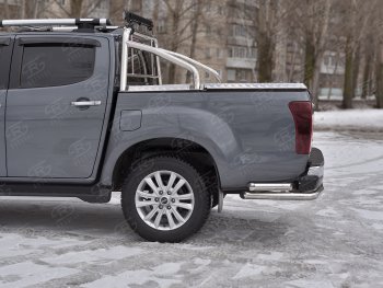 21 449 р. Защита заднего бампера (Ø63/63 мм, нержавейка) SLITKOFF Isuzu D-Max RT85,TFR DoubleCab рестайлинг (2015-2021)  с доставкой в г. Набережные‑Челны. Увеличить фотографию 3