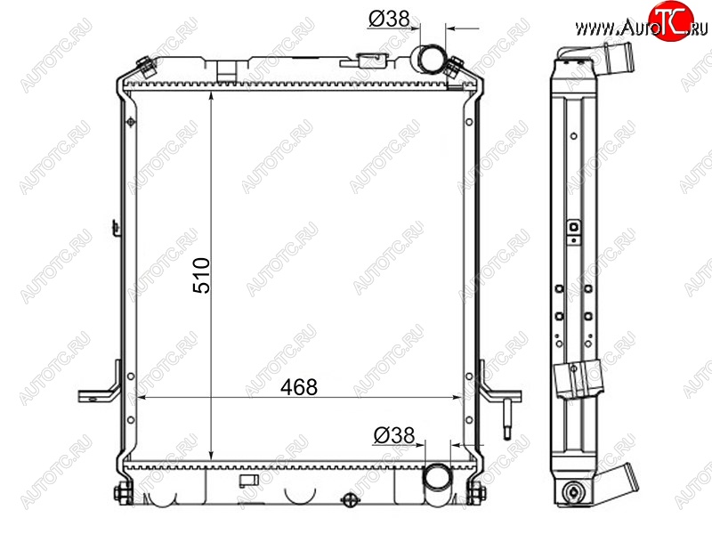 10 399 р. Радиатор двигателя (пластинчатый, МКПП,	4HL1) SAT Isuzu Elf (NPR75)  дорестайлинг (2006-2014)  с доставкой в г. Набережные‑Челны