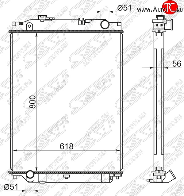 29 999 р. Радиатор двигателя SAT (пластинчатый, МКПП)  Isuzu Elf (NPR75) - Forward  с доставкой в г. Набережные‑Челны