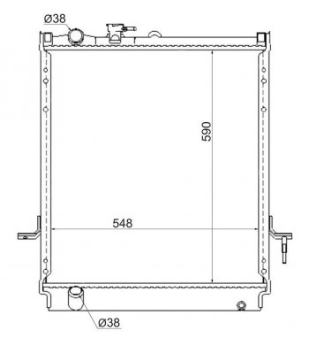 Радиатор двигателя (пластинчатый, 4.8/5.2, МКПП) SAT Isuzu (Исузу) Elf (NPR75) (Эльф) (1993-2004)  дорестайлинг
