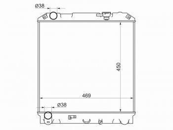 Радиатор двигателя (пластинчатый, МКПП, 4HG1, 4HL1, 4HF1) SAT Isuzu (Исузу) Elf (NPR75) (Эльф) (1993-2004), Nissan (Нисан) Atlas (Атлас)  F23 (1992-2007)