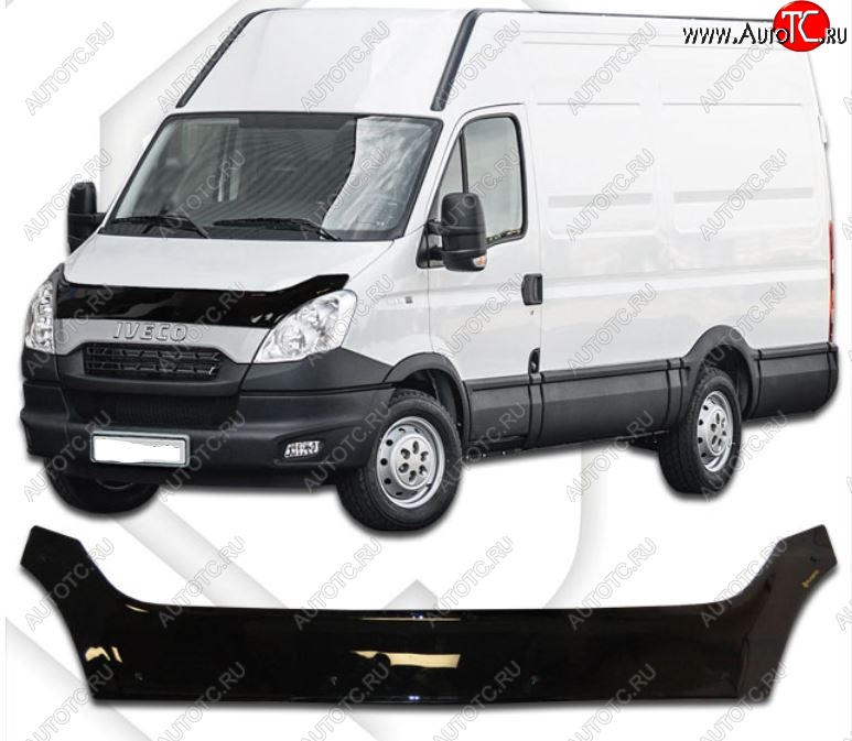 2 399 р. Дефлектор капота CA-Plastiс  Iveco Daily (2011-2014) (Classic черный, Без надписи)  с доставкой в г. Набережные‑Челны