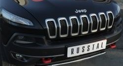 16 699 р. Защита переднего бампера (Trailhawk Ø42 мм волна, нержавейка) SLITKOFF  Jeep Cherokee  KL (2014-2017) дорестайлинг  с доставкой в г. Набережные‑Челны. Увеличить фотографию 3