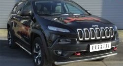 17 599 р. Одинарная защита переднего бампера (Trailhawk 63 мм) SLITKOFF  Jeep Cherokee  KL (2014-2017) дорестайлинг  с доставкой в г. Набережные‑Челны. Увеличить фотографию 2