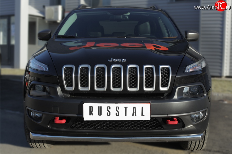 17 599 р. Одинарная защита переднего бампера (Trailhawk 63 мм) SLITKOFF  Jeep Cherokee  KL (2014-2017) дорестайлинг  с доставкой в г. Набережные‑Челны