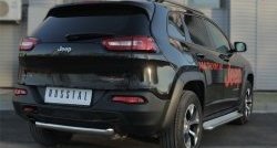 16 699 р. Защита заднего бампера (Trailhawk, 63 мм, нержавейка) SLITKOFF  Jeep Cherokee  KL (2014-2017) дорестайлинг  с доставкой в г. Набережные‑Челны. Увеличить фотографию 2