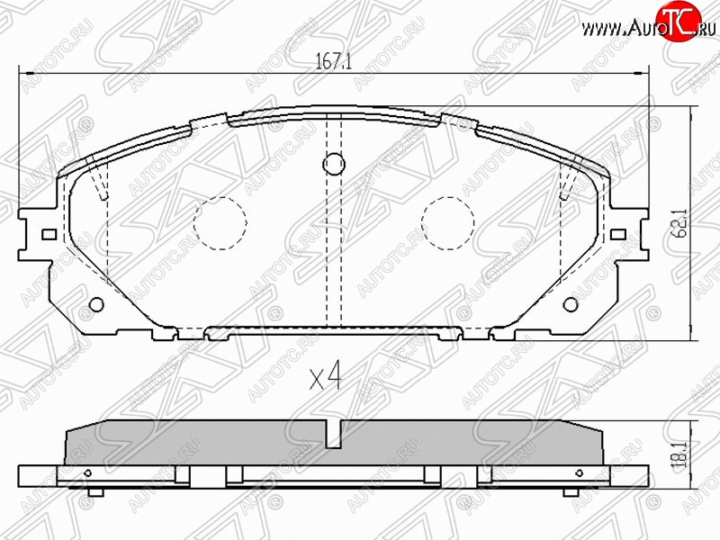 1 389 р. Колодки тормозные SAT (передние) Jeep Cherokee KL дорестайлинг (2014-2017)  с доставкой в г. Набережные‑Челны