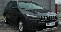 24 749 р. Защита переднего бампера (2 трубыØ75х42 мм, нержавейка) Russtal Jeep Cherokee KL дорестайлинг (2014-2017)  с доставкой в г. Набережные‑Челны. Увеличить фотографию 4