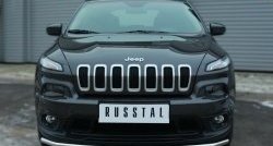 15 999 р. Одинарная защита переднего бампера из трубы диаметром 42 мм SLITKOFF  Jeep Cherokee  KL (2014-2017) дорестайлинг  с доставкой в г. Набережные‑Челны. Увеличить фотографию 2