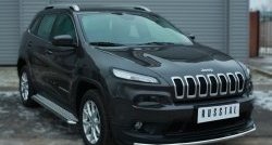 15 999 р. Одинарная защита переднего бампера из трубы диаметром 42 мм SLITKOFF  Jeep Cherokee  KL (2014-2017) дорестайлинг  с доставкой в г. Набережные‑Челны. Увеличить фотографию 3