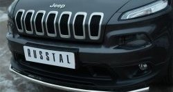 15 999 р. Одинарная защита переднего бампера из трубы диаметром 42 мм SLITKOFF  Jeep Cherokee  KL (2014-2017) дорестайлинг  с доставкой в г. Набережные‑Челны. Увеличить фотографию 4