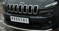 15 999 р. Одинарная защита переднего бампера диаметром 63 мм SLITKOFF Jeep Cherokee KL дорестайлинг (2014-2017)  с доставкой в г. Набережные‑Челны. Увеличить фотографию 2