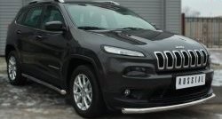 15 999 р. Одинарная защита переднего бампера диаметром 63 мм SLITKOFF Jeep Cherokee KL дорестайлинг (2014-2017)  с доставкой в г. Набережные‑Челны. Увеличить фотографию 3