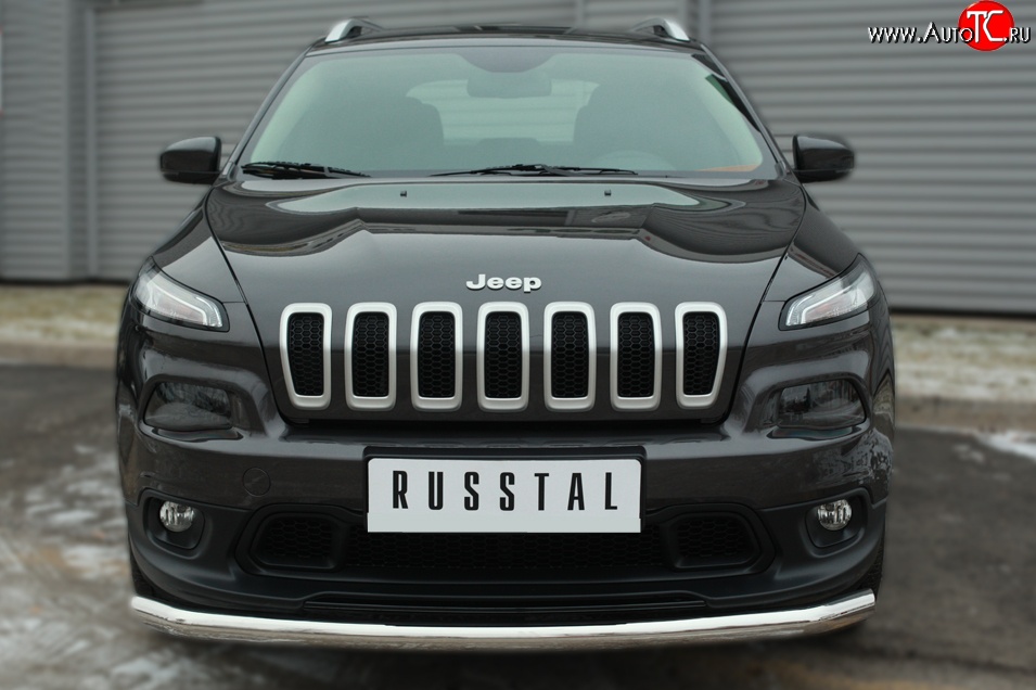 15 999 р. Одинарная защита переднего бампера диаметром 63 мм SLITKOFF Jeep Cherokee KL дорестайлинг (2014-2017)  с доставкой в г. Набережные‑Челны