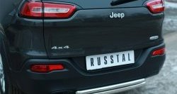 16 499 р. Защита заднего бампера (Ø63 и 42 мм, нержавейка) SLITKOFF Jeep Cherokee KL дорестайлинг (2014-2017)  с доставкой в г. Набережные‑Челны. Увеличить фотографию 2