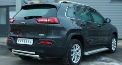 16 499 р. Защита заднего бампера (Ø63 и 42 мм, нержавейка) SLITKOFF Jeep Cherokee KL дорестайлинг (2014-2017)  с доставкой в г. Набережные‑Челны. Увеличить фотографию 3