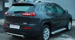 16 649 р. Одинарная защита заднего бампера из трубы диаметром 63 мм SLITKOFF  Jeep Cherokee  KL (2014-2017) дорестайлинг  с доставкой в г. Набережные‑Челны. Увеличить фотографию 3