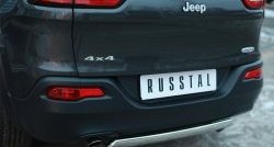 16 849 р. Защита заднего бампера (Ø75x42 мм, нержавейка) Russtal Jeep Cherokee KL дорестайлинг (2014-2017)  с доставкой в г. Набережные‑Челны. Увеличить фотографию 3