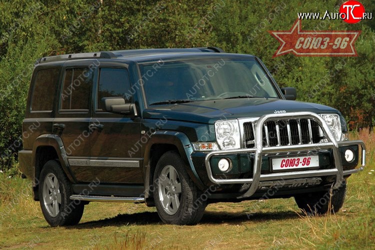 26 954 р. Решетка передняя с защитой бампера Souz-96 (d76) Jeep Commander (2006-2010)  с доставкой в г. Набережные‑Челны