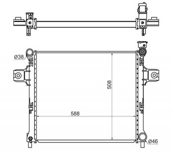 Радиатор двигателя SAT (пластинчатый, 3.7/4.7/5.7, МКПП/АКПП) Jeep Grand Cherokee WK (2004-2010)