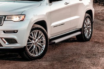 Пороги алюминиевые Slitkoff Jeep (Джип) Grand Cherokee (Гран)  WK2 (2013-2018) WK2 1-ый рестайлинг