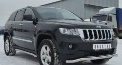 16 899 р. Защита переднего бампера (Ø63 мм волна, нержавейка) SLITKOFF  Jeep Grand Cherokee  WK2 (2010-2013) дорестайлинг  с доставкой в г. Набережные‑Челны. Увеличить фотографию 3