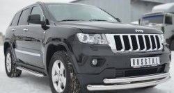 22 649 р. Защита переднего бампера (2 трубыØ76 и 63 мм, нержавейка) SLITKOFF  Jeep Grand Cherokee  WK2 (2010-2013) дорестайлинг  с доставкой в г. Набережные‑Челны. Увеличить фотографию 4